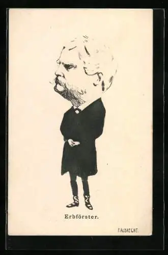 AK Karikatur von Erbförster