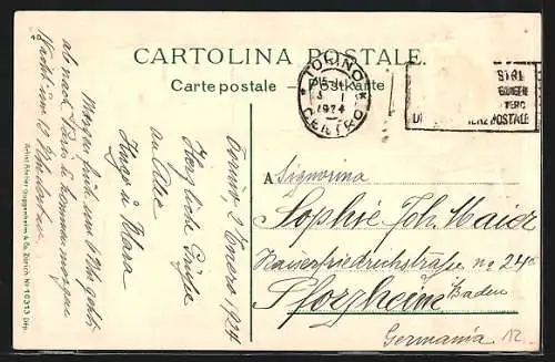 AK Torino, Castello Medioevale, Briefmarken
