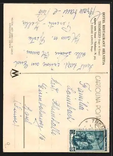 AK Tremezzo, Lago di Como, Hotel Restaurant Helvetia