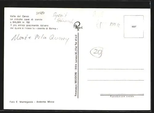 AK Quittengo /Valle del Cervo, Balma Le antiche cave di sienite