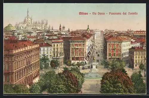 AK Milano, Via Dante, Panorama dal Castello