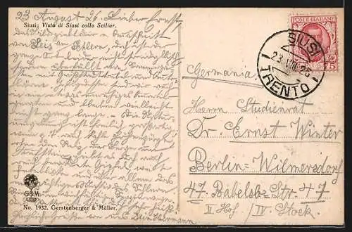 AK Seis am Schlern, Strassenpartie mit Kirche