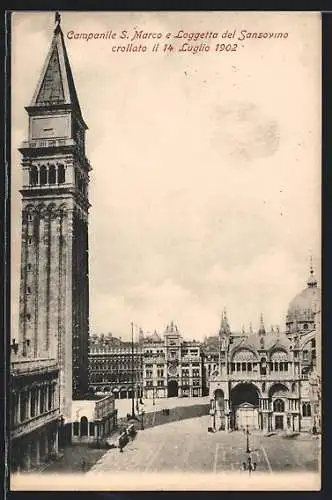 AK Venezia, Campanile S. Marco e Loggetta del Sansovino crollato il 14 Luglio 1902