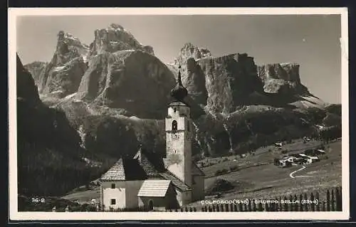 AK Corvara, Colfosco, Gruppo Selle, Ansicht der Kirche