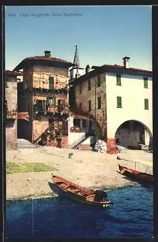 AK Isola Superiore, Lago Maggiore, Häuser am Seeufer