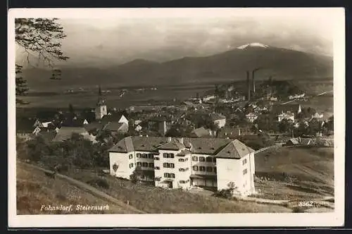 AK Fohnsdorf, Ortsansicht mit Bergen