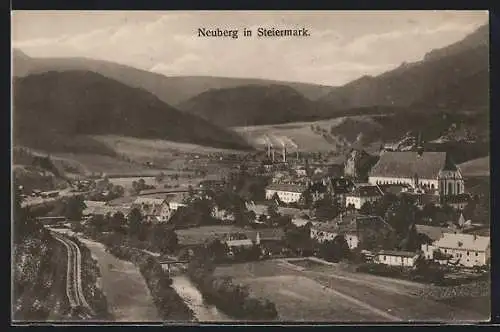 AK Neuberg, Ortsansicht aus der Vogelschau