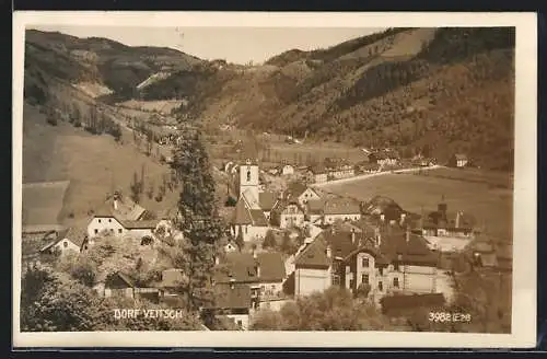 AK Veitsch, Ortsansicht mit Kirche