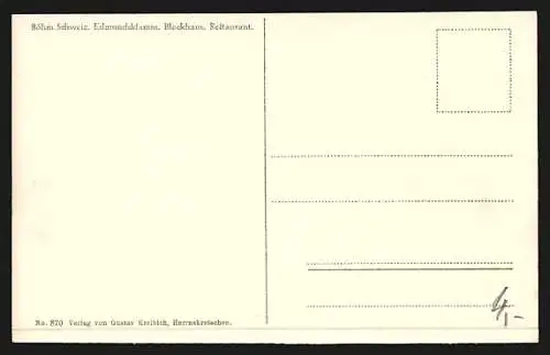 AK Edmundsklamm /Böhmische Schweiz, Blockhaus Restaurant