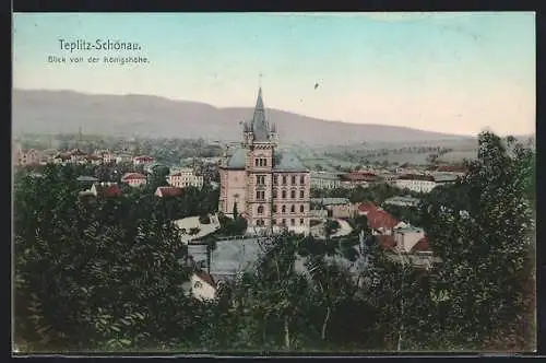 AK Teplitz-Schönau, Blick von der Königshöhe