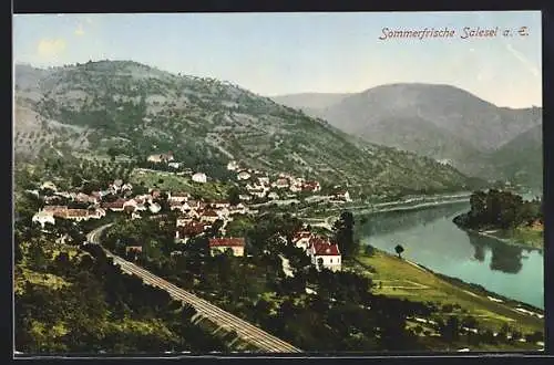 AK Salesel a. E., Ortsansicht aus der Vogelschau