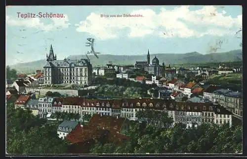 AK Teplitz-Schönau, Blick von der Stefanshöhe