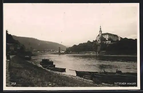 AK Tetschen, Ansicht vom Schloss