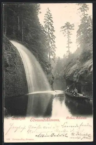 AK Edmundsklamm /Böhm. Schweiz, Am Wasserfall