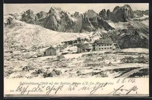 AK Schlernhäuser, Berghütten der Sektion Bozen d. D. Oe. Alpenvereins