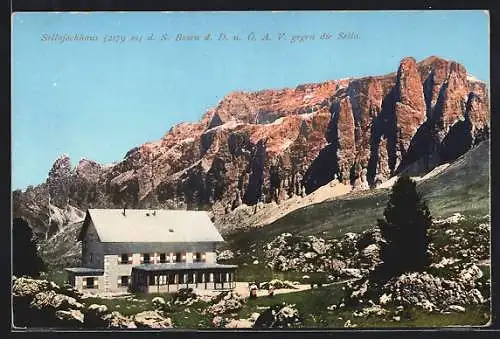 AK Sellajoch-Haus, Ansicht gegen die Sella