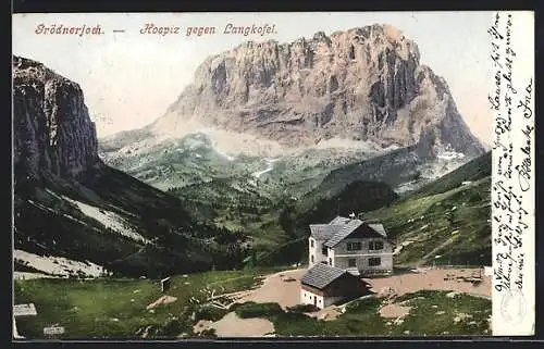 AK Grödnerjoch-Hospiz gegen Langkofel