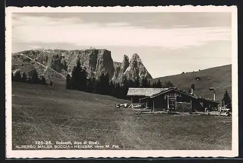 AK Albergo Malga Boccia-Heisbäk, Berghütte gegen M. Pez