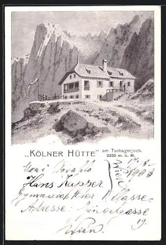 AK Kölner-Hütte, Schutzhaus am Tschagerjoch