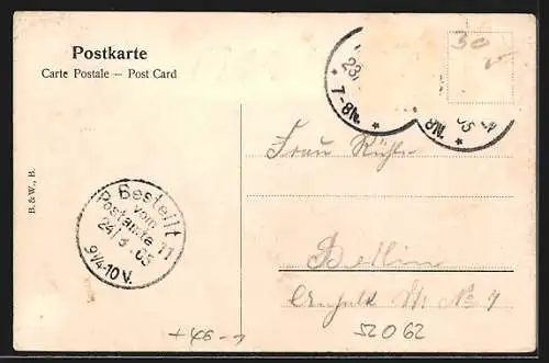 AK Aachen, Wilhelmstrasse mit Strassenbahn