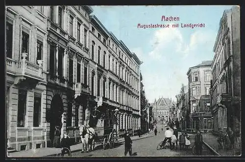 AK Aachen, Augustastrasse mit Landgericht