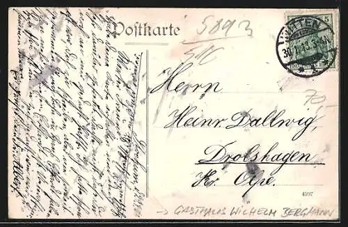 AK Düren, Gasthaus Wilhelm Bergmann