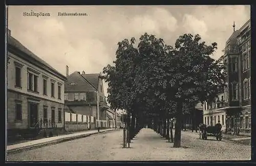 AK Stallupönen, Kutsche in der Rathausstrasse