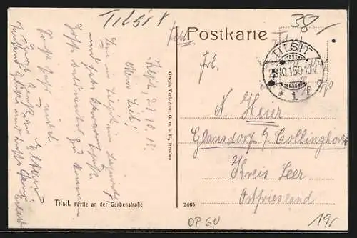 AK Tilsit, Partie an der Grabenstrasse