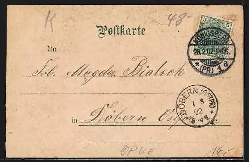 Lithographie Königsberg, Börse, Königsgarten, Altstädter Kirche