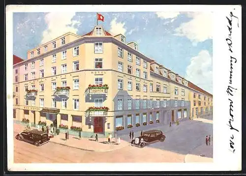 Künstler-AK Basel, Hotel Hofer