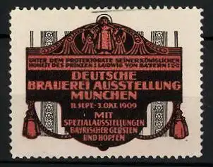 Reklamemarke München, Deutsche Brauerei-Ausstellung 1909, Münchner Kindl