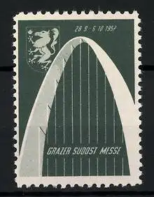 Reklamemarke Graz, Südost-Messe 1957, Messelogo & Wappen