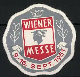 Präge-Reklamemarke Wien, Wiener Messe 1951, Messelogo Hermeskopf