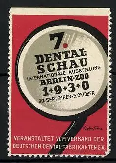 Reklamemarke Berlin, 7. Dental_Schau 1930, Mundspiegel