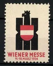 Reklamemarke Wien, Wiener Messe 1934, Messelogo Adler mit Wappen