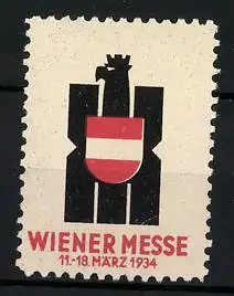 Reklamemarke Wien, Wiener Messe 1934, Messelogo Adler mit Wappen