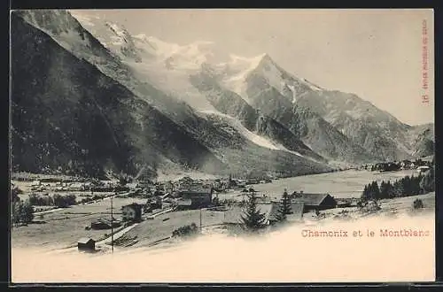 AK Chamonix, vue générale et le Mont Blanc