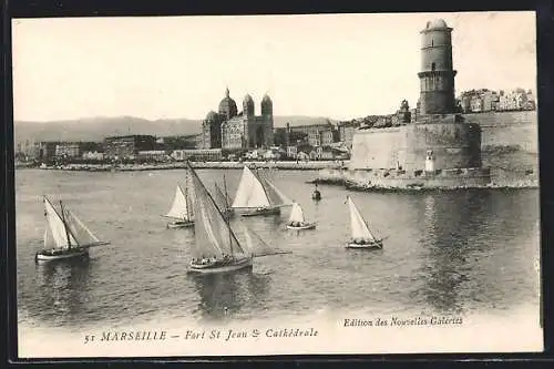 AK Marseille, Fort St Jean & Cathédrale