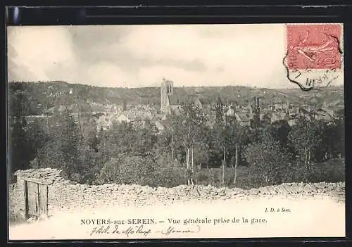 AK Noyers-sur-Serein, Vue générale prise de la gare
