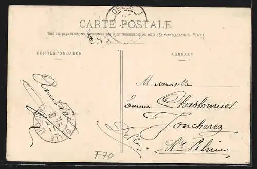 AK Lure, Le Quartier de Cavalerie vue prise de Pont de l`Orgnon, Entrée du Quartier