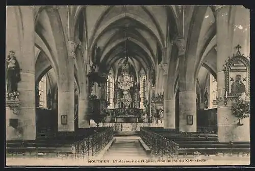 AK Mouthier, L`intérieur de l`Eglise, Monument du XiVe siècle