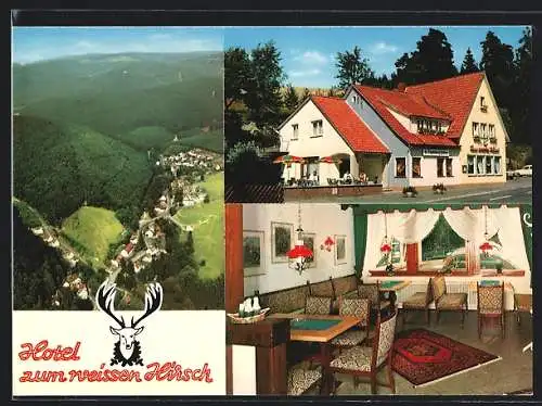 AK Riefensbeek-Kamschlacken, Hotel-Pension Zum Weissen Hirsch, Innenansicht, Panorama