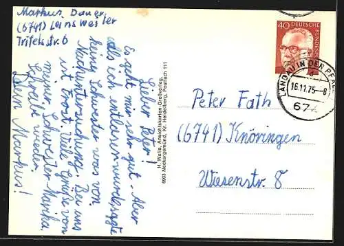 AK Leinsweiler, Leinsweiler Hof, Ortspartie, Rathauspartie und Panorama
