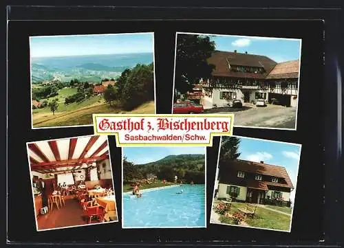 AK Sasbachwalden /Schwarzwald, Gasthof u. Pension zum Bischenberg, Innenansicht, Garten