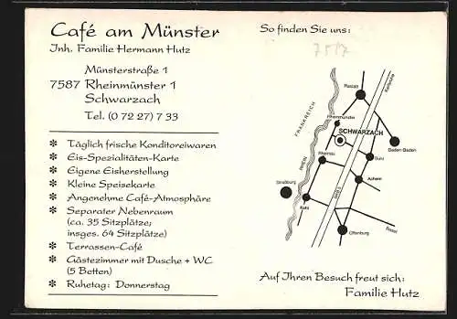 AK Rheinmünster-Schwarzach, Cafe am Münster, Münsterstrasse 1, Innenansichten