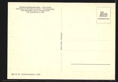 AK Marxzell / Schwarzwald, Waldhotel Bergschmiede von H. Rauh