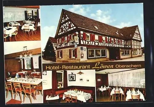 AK Achern, Hotel-Restaurant Löwen, Bes. E. Sautter, Aussenansicht u. Inneres