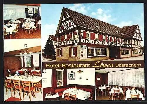 AK Achern, Hotel-Restaurant Löwen, Bes. E. Sautter, Aussenansicht u. Inneres