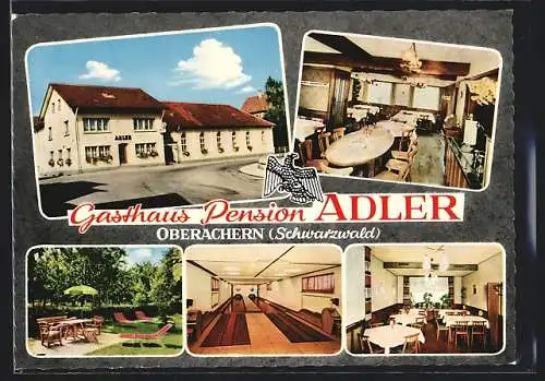 AK Oberachern /Schwarzwald, Gasthaus-Pension Adler, Innenansichten