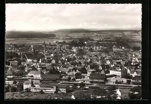 AK Metzingen / Württ., Ortsansicht vom Flugzeug aus